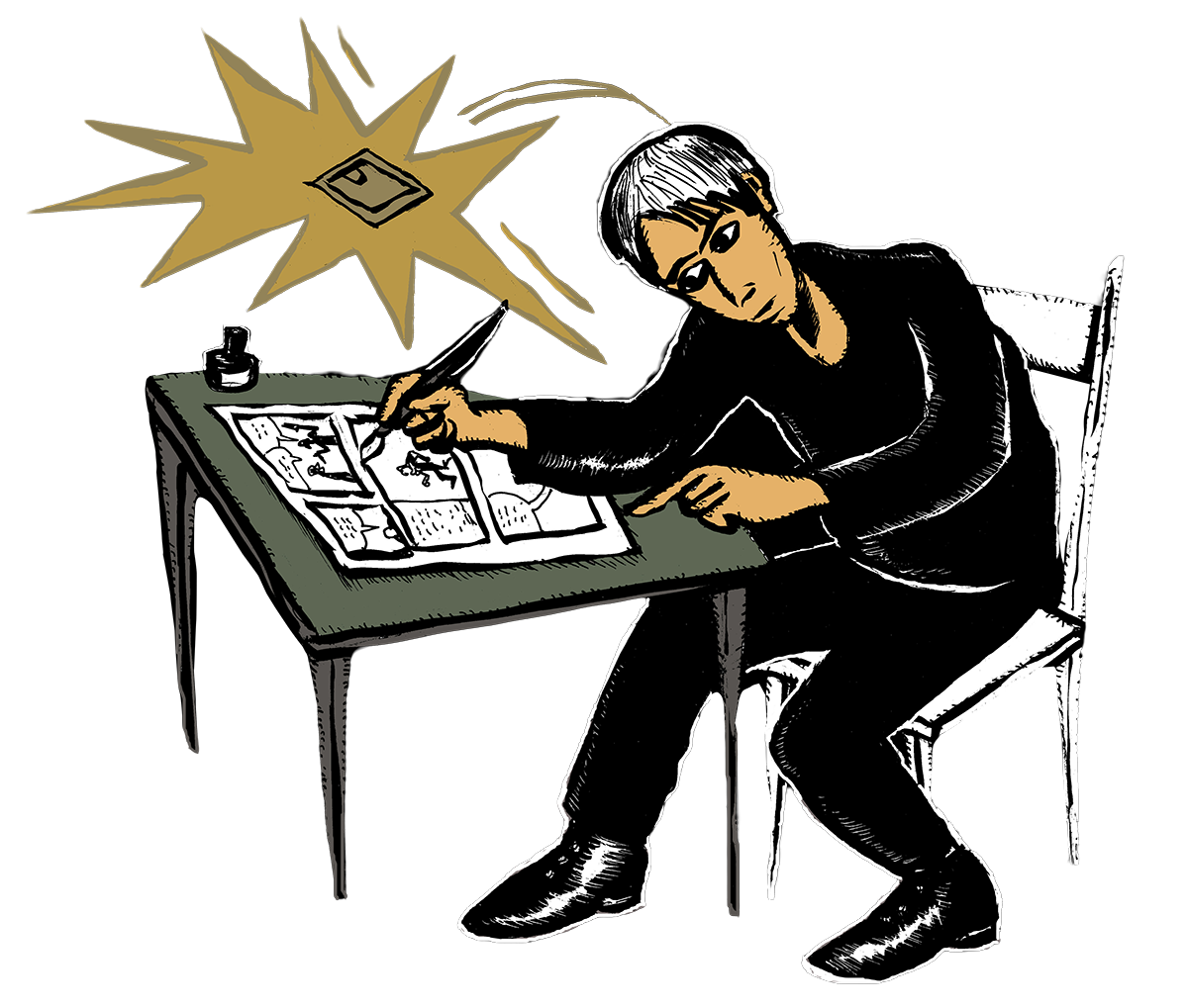 Zograf drawing comics